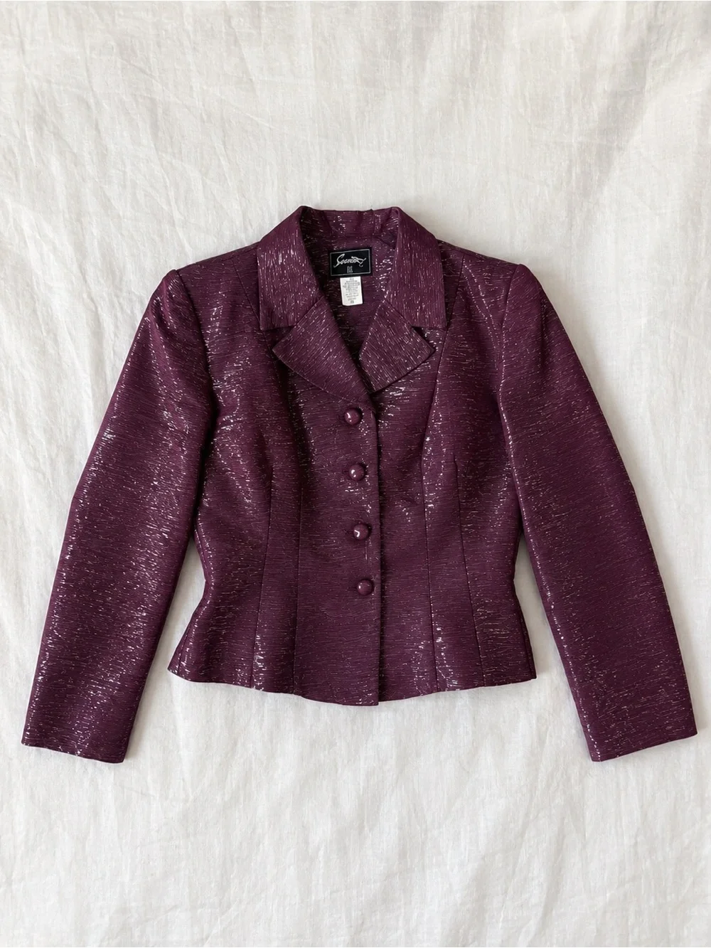 Purple Shimmer Two-Piece Skirt Suit